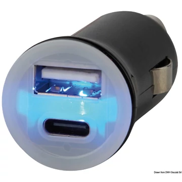 adapter USB és telefon csatlakozással 12/24V 2.4A