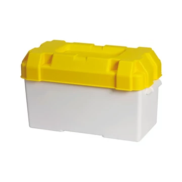 akkumulátor doboz 120Ah fehér/ sárga tetővel 410x200mm  EUR