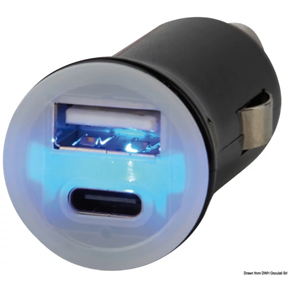 adapter USB és telefon csatlakozással 12/24V 2.4A